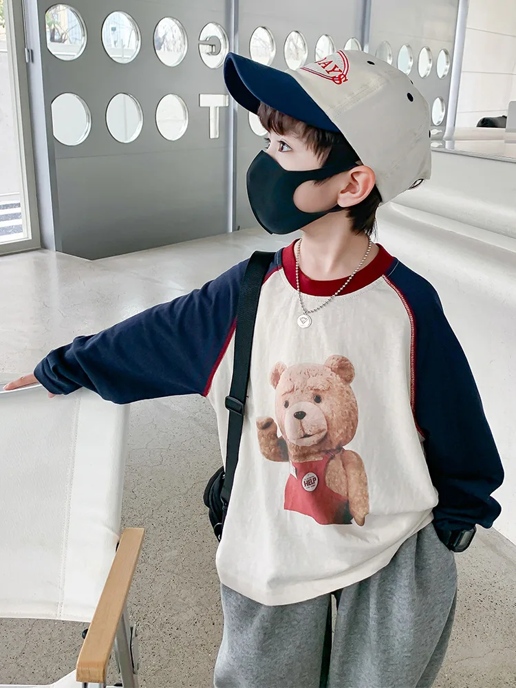 

Boys and Girls' Unisex T-shirt Long Sleeve Spring Autumn New Children's Top Bottom Shirt Sweatshirt Long Sleeve Top Fashion