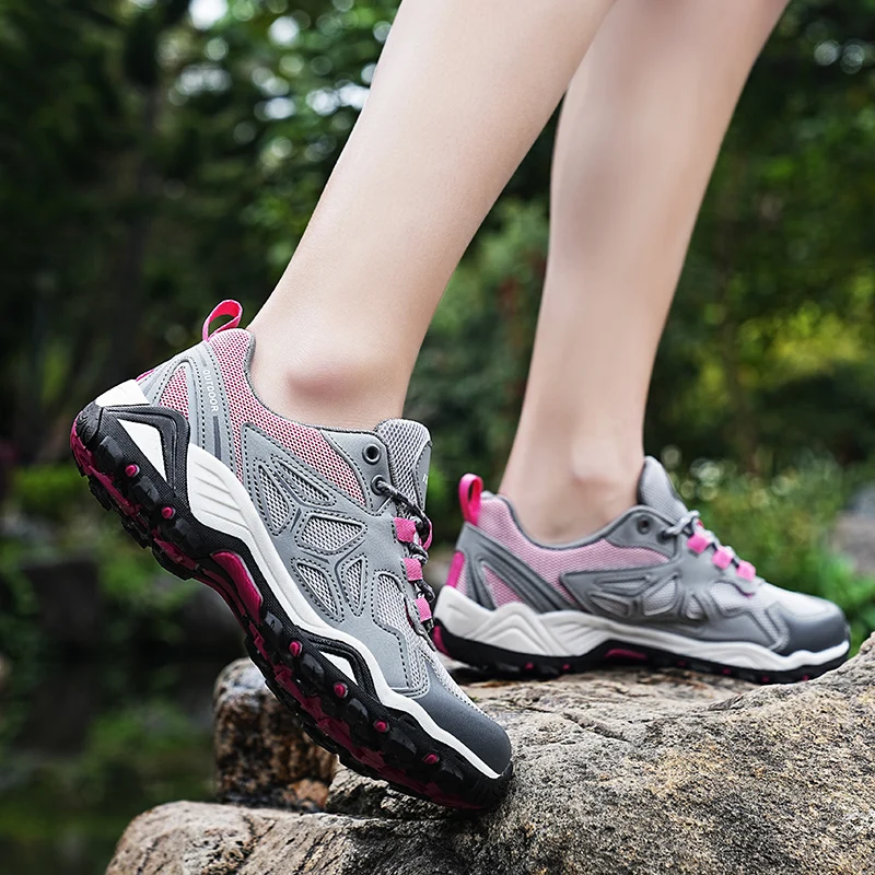 Summer Non-slip Hiking Shoes Men Women Breathable Mens Walking Sneakers Comfortable Climbing Sports Shoes Women Large Size 36-46