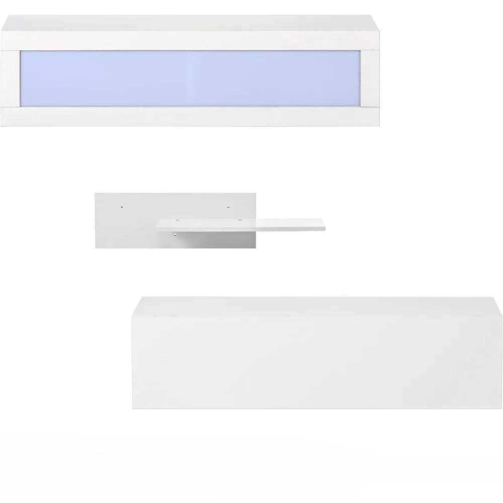 Настенный плавающий Кронштейн для телевизора с четырьмя шкафами хранения