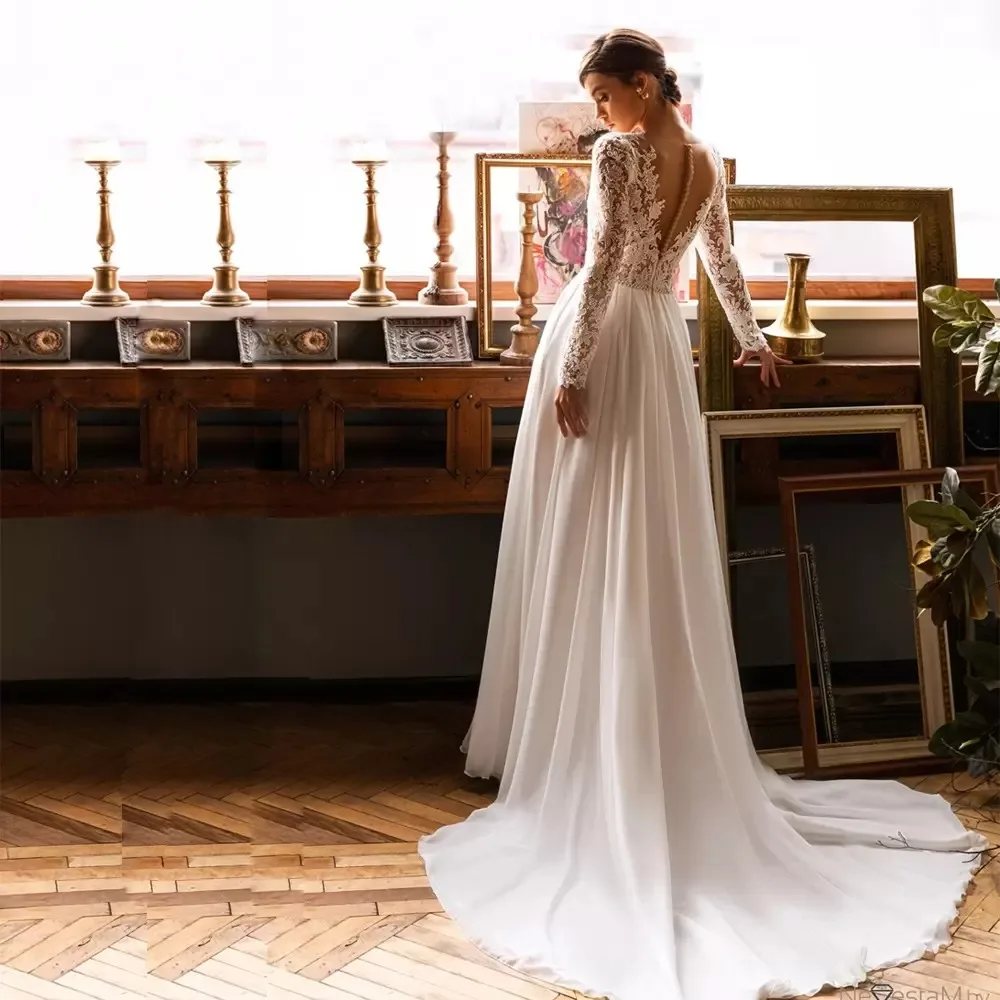 Женское свадебное платье It's yiiya белое кружевное в стиле бохо с V-образным