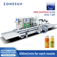 zonesun liquid filling machine automatic desktop peristaltic pump beverages perfume water filler with conveyor