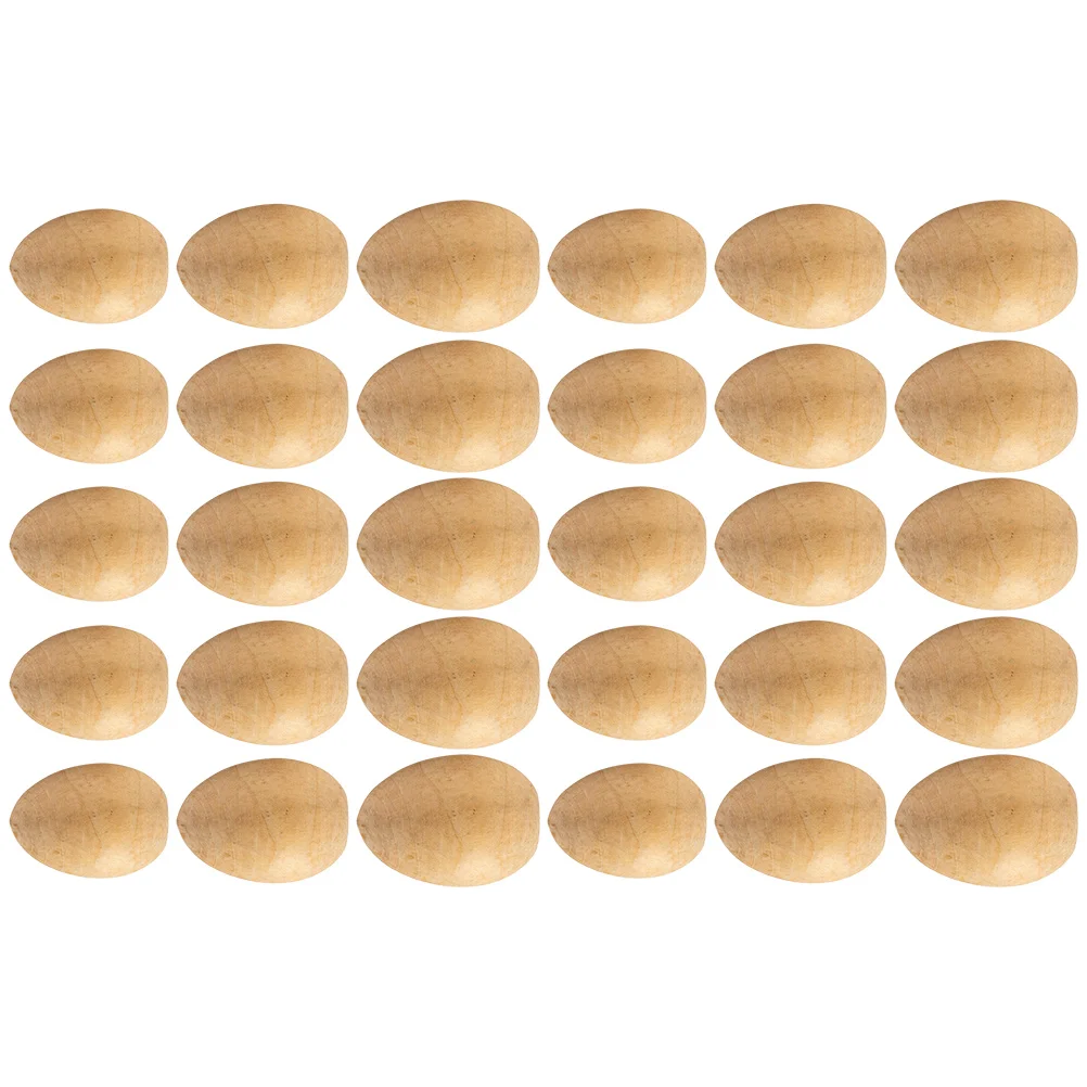 

Eggs Easter Wooden Crafts Egg Wood Diy Basket Filler Craft Unpainted Decorative ​Party Toy Painting Stuffers Party Prop