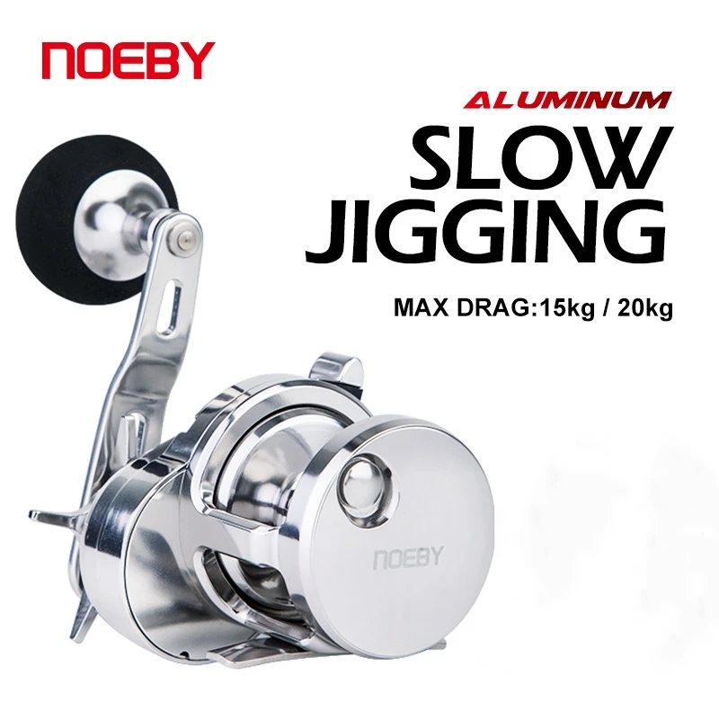 

NOEBY JG1500/2500 Saltwater Fishing Reels 8+1BB Gear Ratio 5.2:1 Slow Jigging Trolling Reel Round Baitcasting Sea Fishing Gear