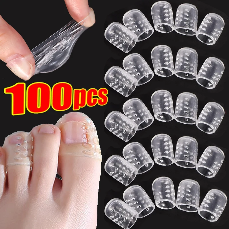 10/100 шт. прозрачные силиконовые чехлы на пальцы ног женские гелевые защитные для