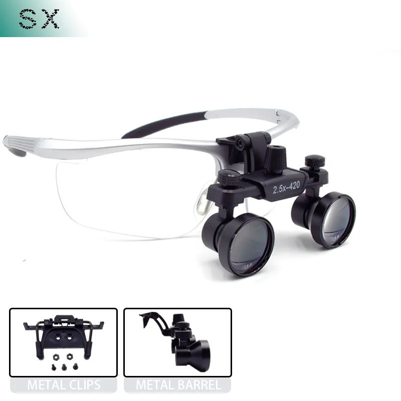 2 5X стоматологические лупы металлический ствол бинокулярная лупа