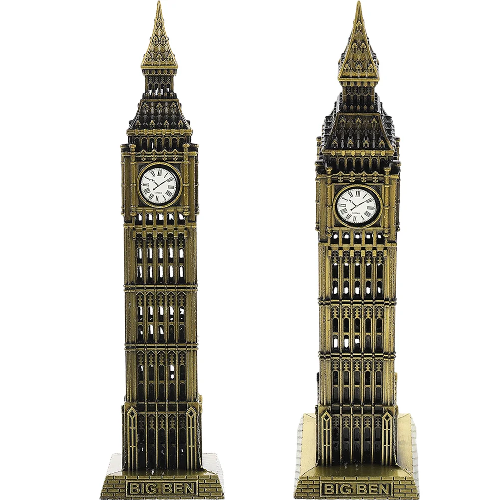 

Big Ben Tower Building Statue Model Ornament Sculpture Decoration Bridge Architectural Landmark Vintage England Metal World