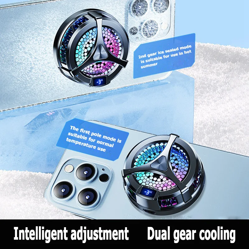 X36 Phone Semiconductor Magnetic Cooler Aluminum Wireless charging Two gear adjustment Silent cooling With Elastic back clip