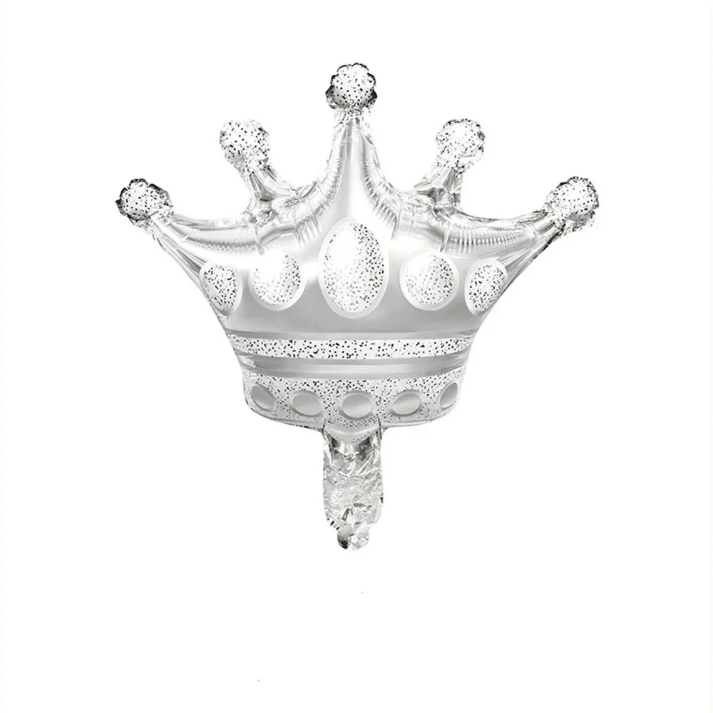 

Мини золотые короны, фольгированные шары, серебряные и черные гелиевые шары