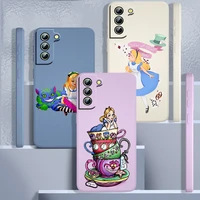 fairy tale alice in wonderland for samsung galaxy s22 s21 s20 fe s10 note 20 10 ultra lite plus liquid rope phone case capa