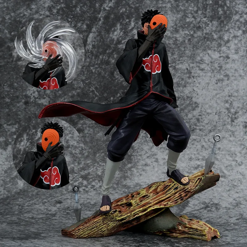 

26cm Naruto Anime Gk Tobi Uchiha Obito Can Change Head Model Ornaments Pvc Action Figure Collectible Doll Toys Children Gifts