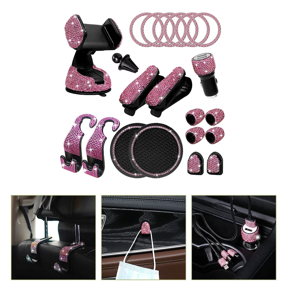 

1 Set Decors Diamond Car Accessories Car Mount Rack Bling Car Accessories For Female Car Vehicle