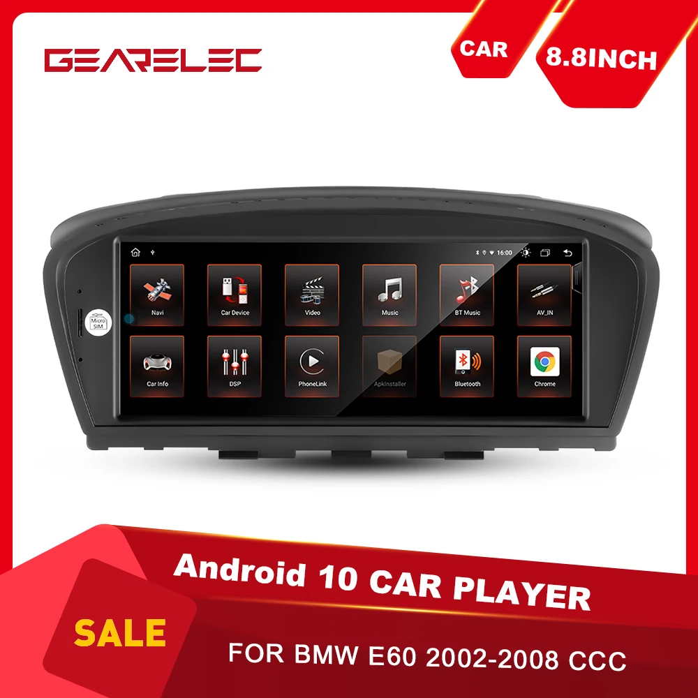 

Автомобильный мультимедийный плеер, Android 10, для BMW E60 2002-2008, CCC, 8,8 дюйма, 6 ГБ + 128 ГБ, GPS-навигация, 4G и Wi-Fi, AM, FM-радио