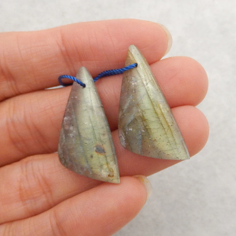 

Popular Stone Earrings Beads Natural Stone Labradorite Earring Beads 29x15x3mm 4.1g Semiprecious Fashion Jewelry Accessories