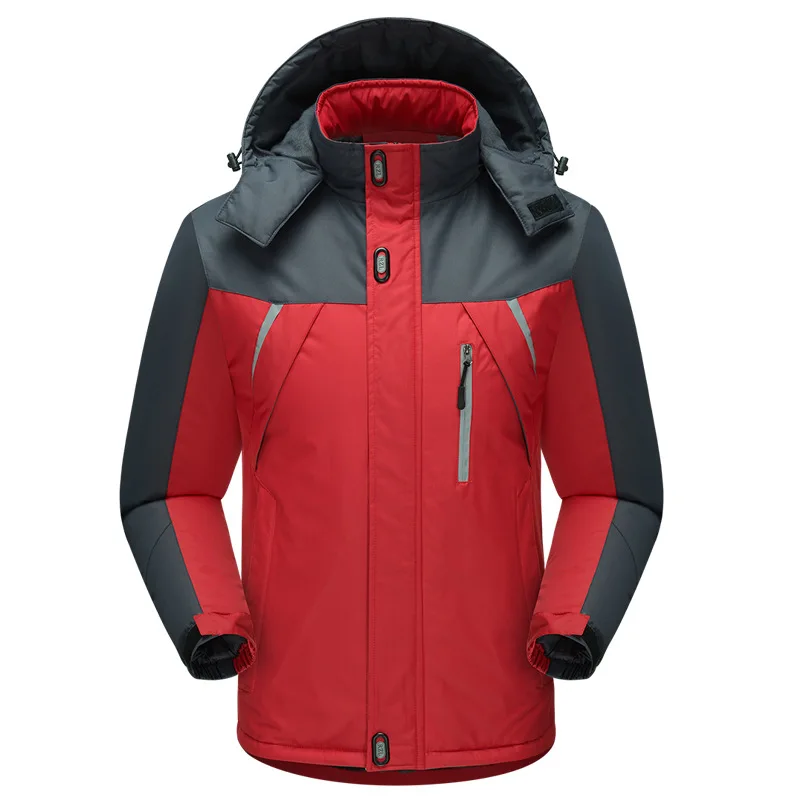 

Теплая мужская куртка с капюшоном на подкладке, Зимние флисовые дождевики, ветровки, пальто-бомберы, лыжные куртки, водонепроницаемые, ветрозащитные, для снега и гор