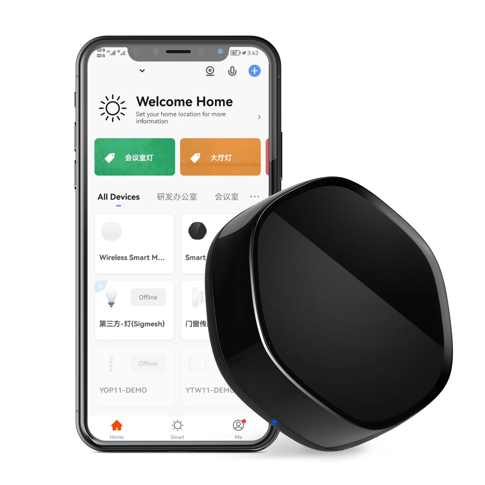

Smart for ZigBee Gateway Convenient Remote Control with for Tuya or Smart Life App Simplify Your Smart Home Experience