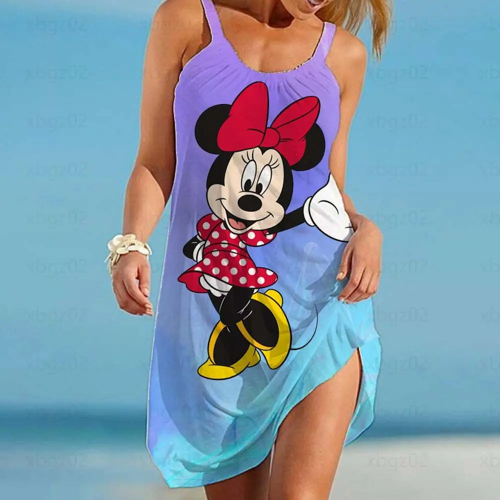 Robe ample et élégante pour femmes tenue de plage sans manches Sexy 5XL Disney Minnie Mouse style Boho livraison gratuit