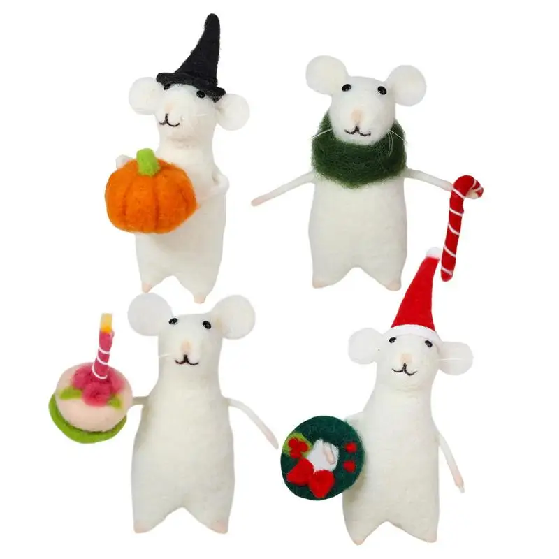 

Needle Felting Ornaments Cute Halloween Felt Mouse Home Decor For Home Apartment Dormitory Hotel Offices For Women Men Teens DIY