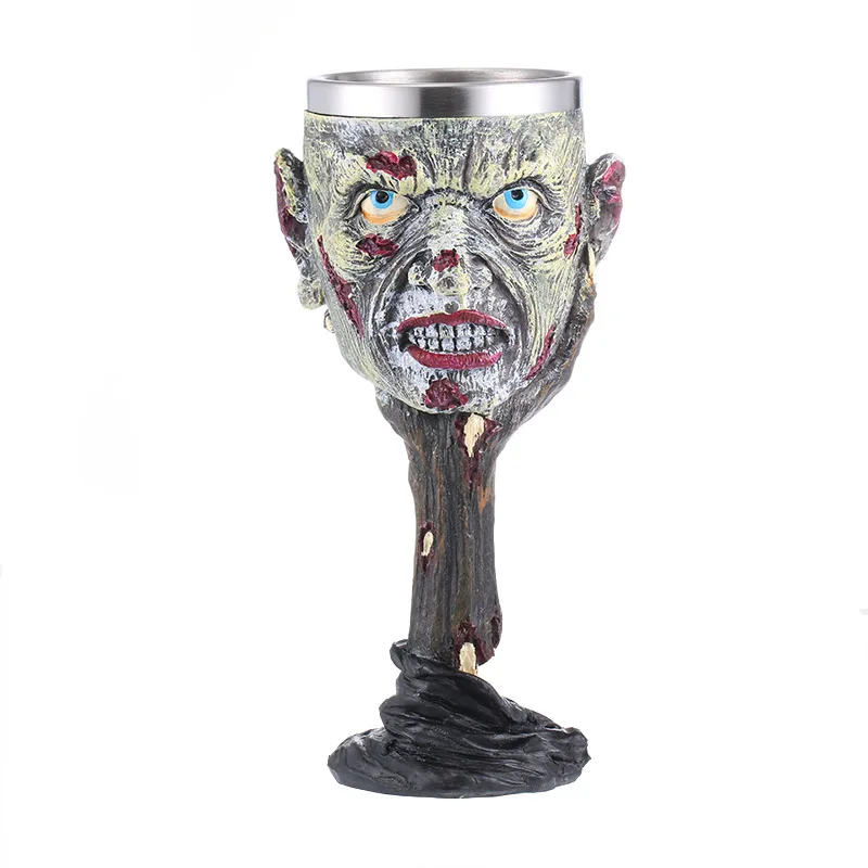 

Skull Wine Glass Resin Skull Cup Personality Tableware Home Ornaments Skull Wine Glass Stainless Steel Liner
