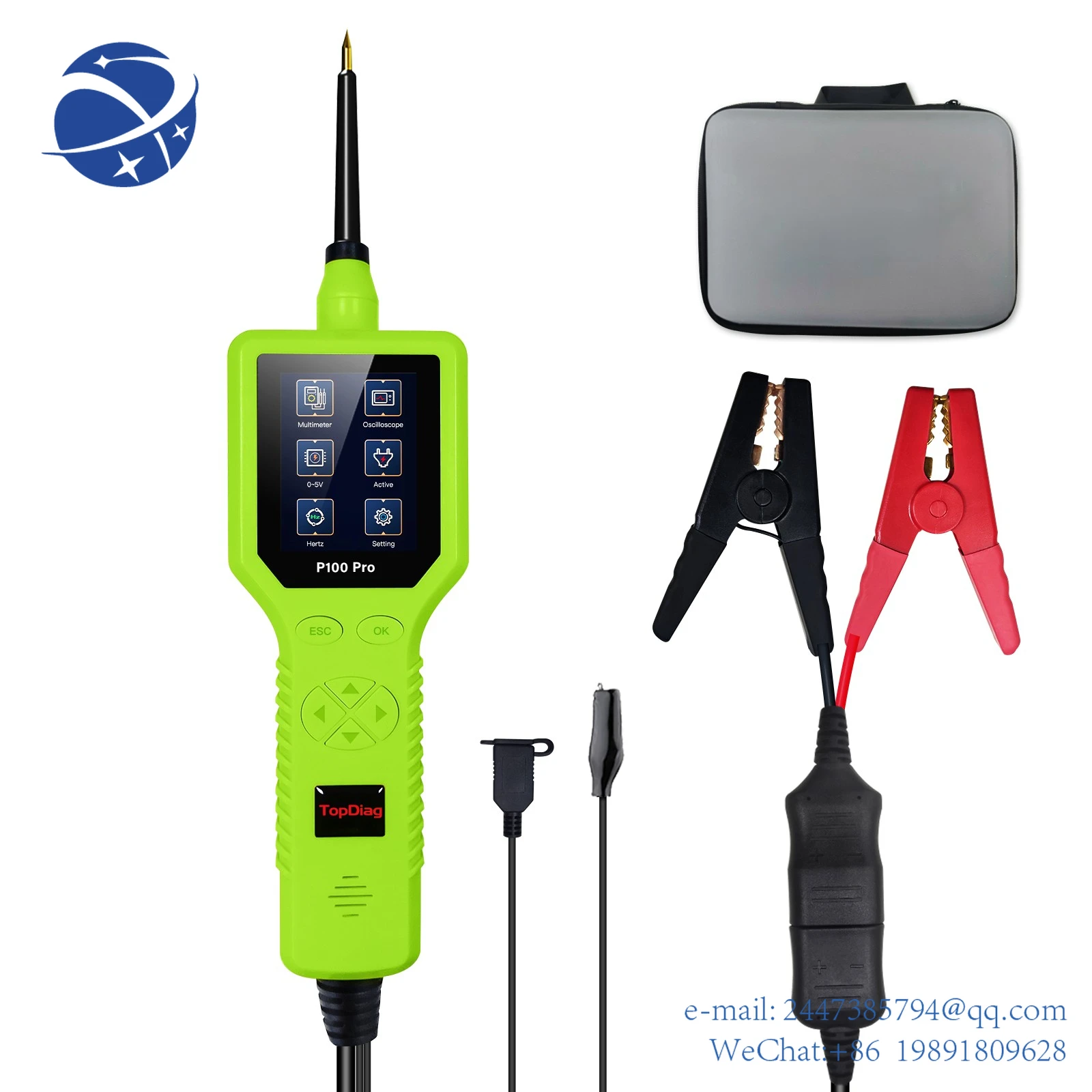 

Yun Yi Power Sonde Topdiag P100 Pro Clamshell Auto Diagnostisch Hulpmiddel Digitale Volt Meter Ac/Dc Huidige Weerstand Circ