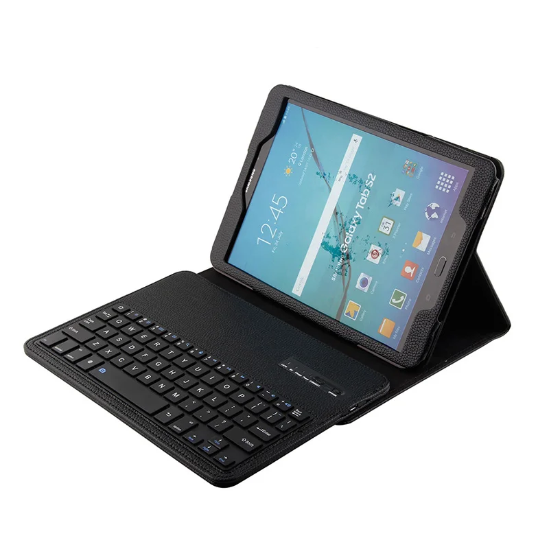 

Роскошный чехол для Samsung Galaxy Tab S2 9,7 '', съемный чехол с Bluetooth клавиатурой, кожаный чехол-подставка для планшета Samsung T810 T815