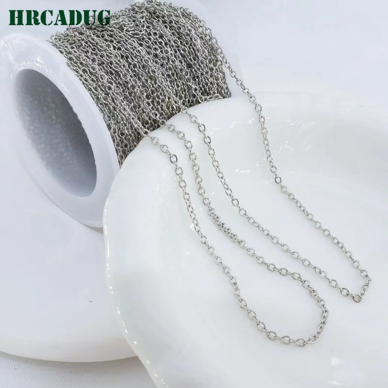 Fashion Clavicle Chain 18K Gold Plated Brass Metal Round Thin Chains For Women's Necklace Jewelry Accessories Supplies Findings