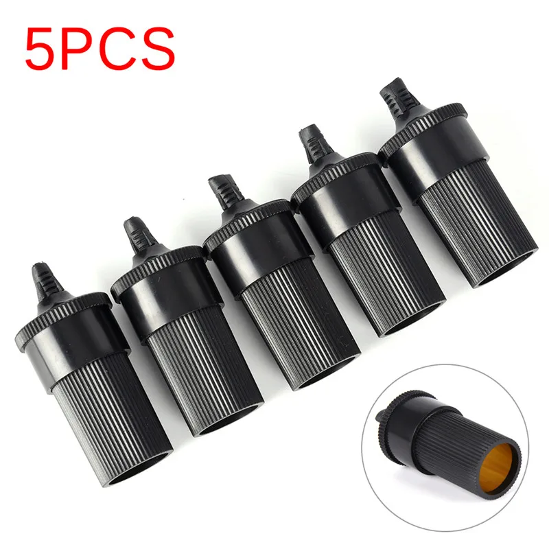 

5 Pcs 12V 24V DIY Extension Female Cigarette Lighter Cord Inline Socket Connector Conversion Plug Car Accessory