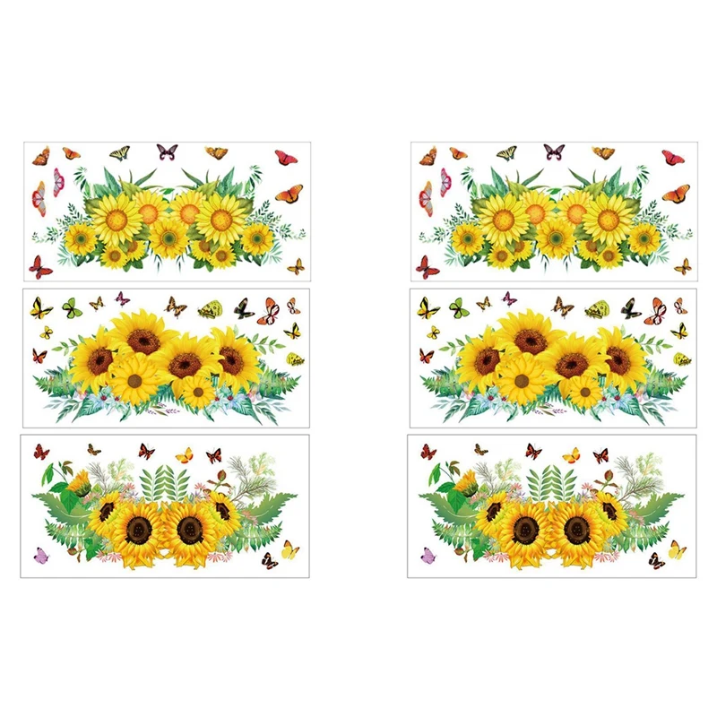 

Наклейки на стену в виде подсолнуха, 30 х60 см, 6 шт.