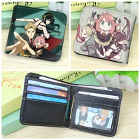 spy x family anime wallet anya yor forger card holders cartoon id card coins purse cosplay anime short pu leather wallet