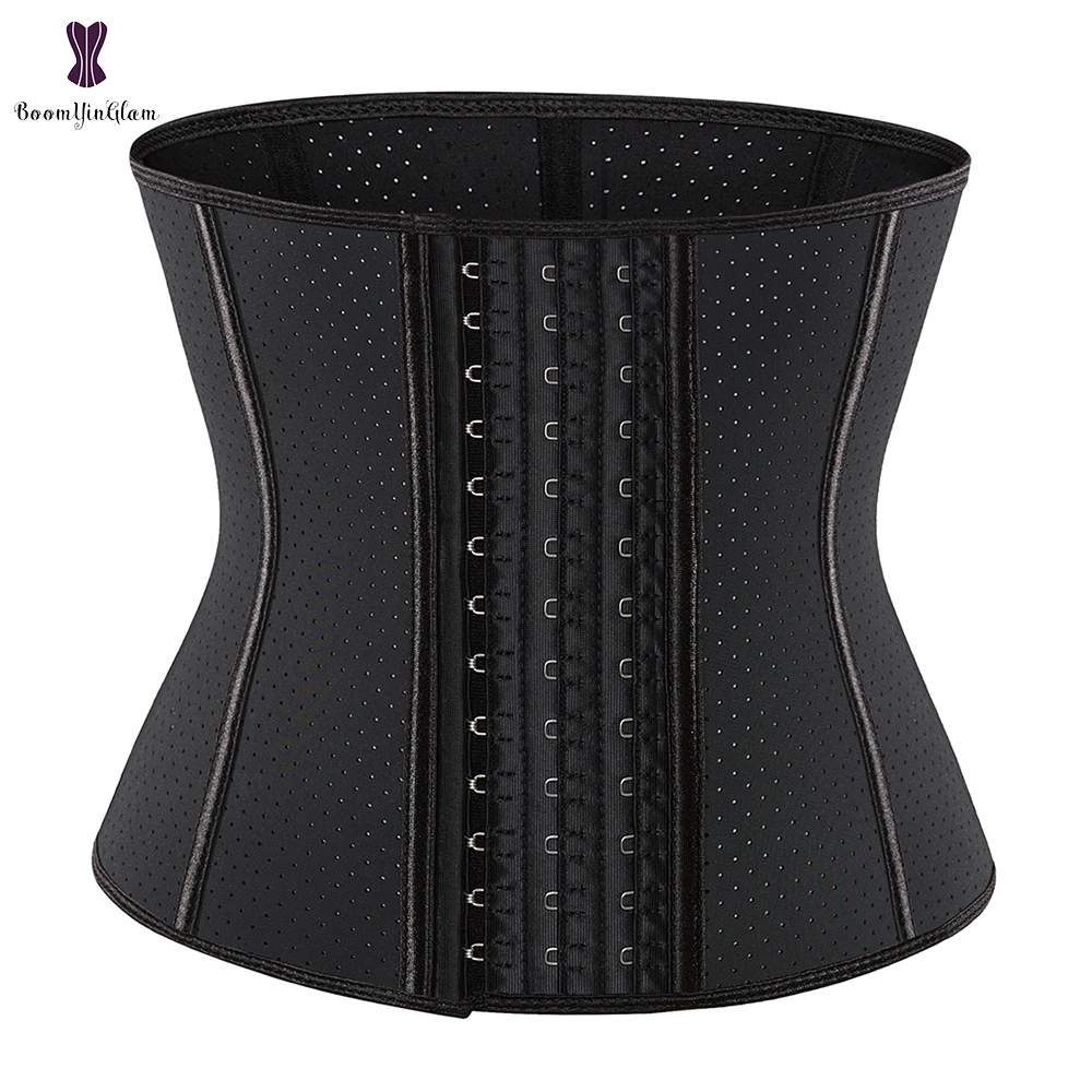 

3 Rows Of Hooks Women's 9 Steel Bone Latex Waist Trainer Corset For Weight Loss Cincher Underbust Sports Workout Body Shaper
