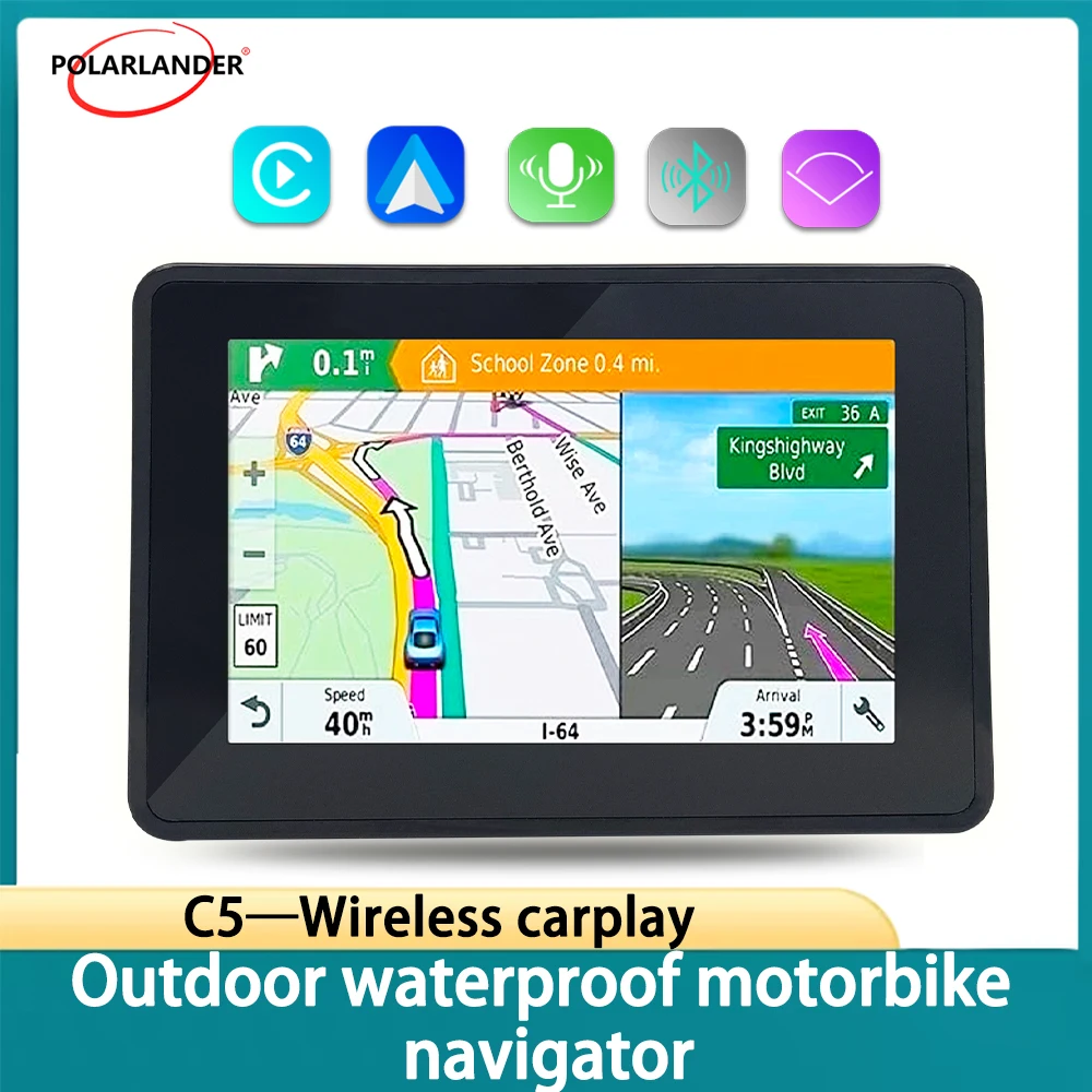 Мотоциклетный навигатор 5 дюймов монтажный кронштейн Carplay Android автомобильный
