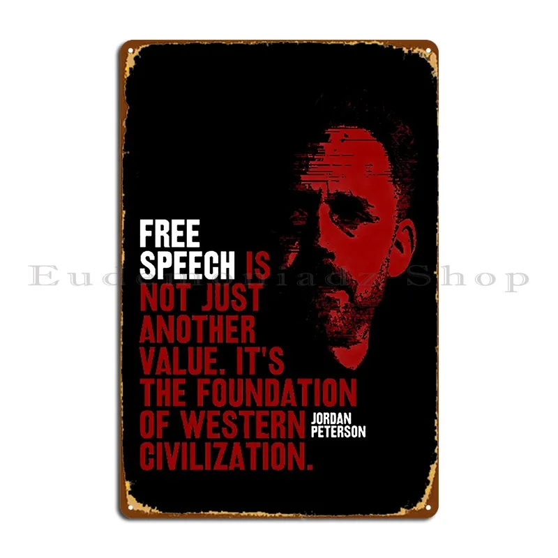 Иордания Питерсон Бесплатная речь повторное обучение металлический знак