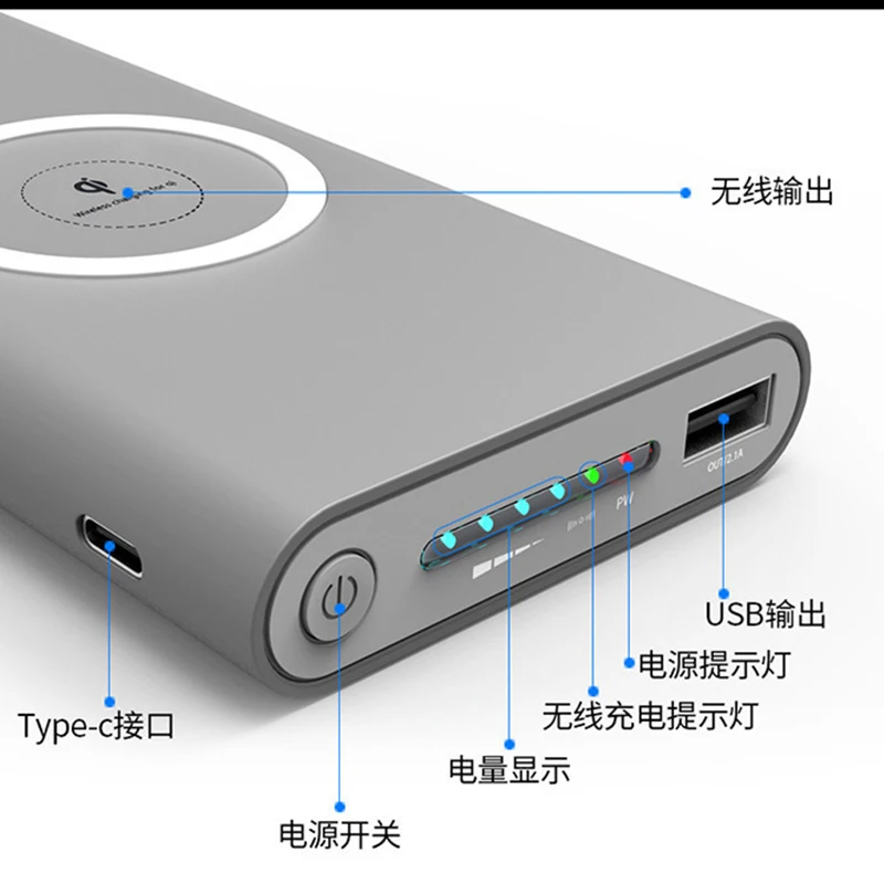 10 шт. 10000 мАч беспроводной внешний аккумулятор портативное зарядное устройство с