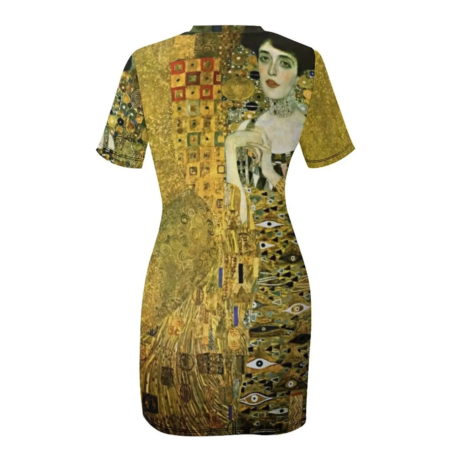 Фото Платье с короткими рукавами Gustav Klimt Adele Bloch-Bauer I, элегантные женские платья, распродажа платьев для женщин, летняя женская одежда №5