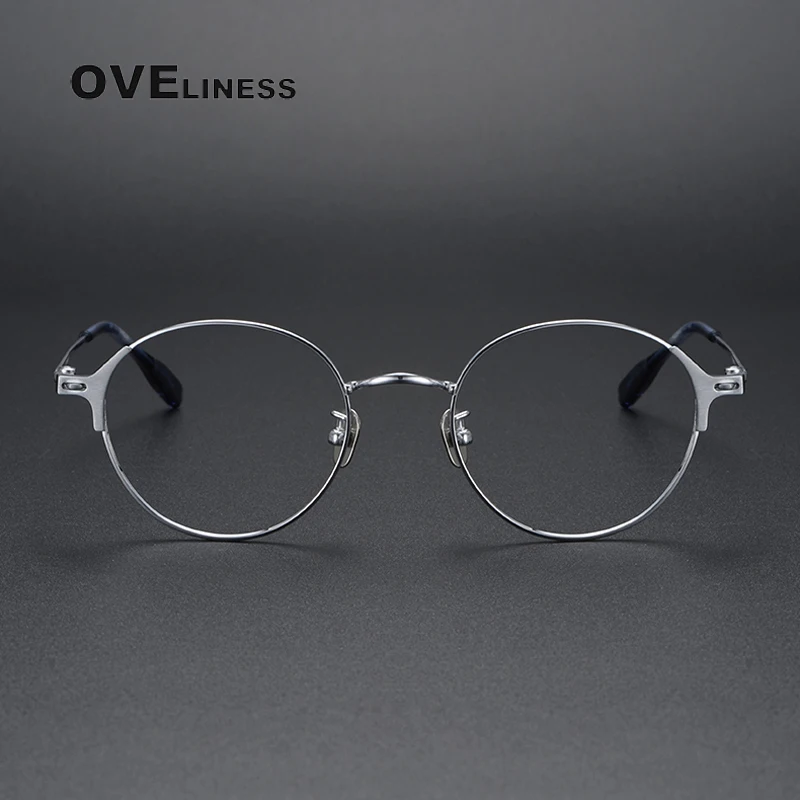 2024 оправа для очков из чистого титана мужчин и женщин круглые очки в стиле ретро