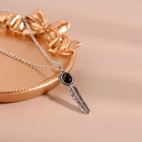feather pendants women aesthetic necklaces vintage luxury designer jewelry punk sexy accessories offers with free shipping