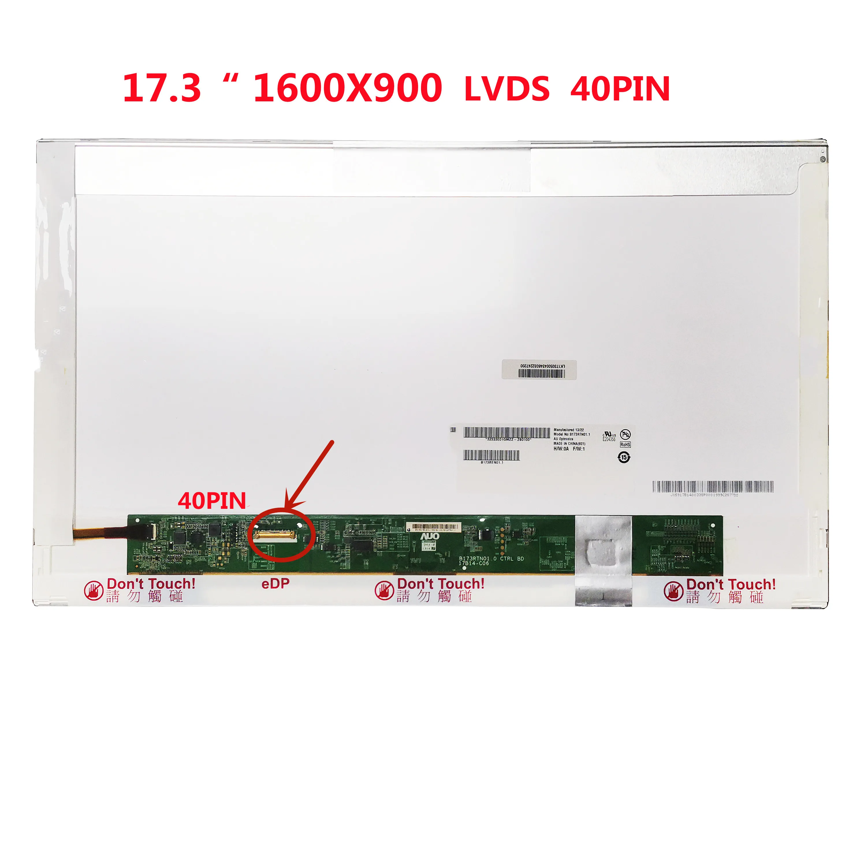 

17.3" B173RTN01.1 B173RTN01.3 B173RTN01 N173FGE-E23 LP173WD1 TPE1 TPE2 For Acer V3-772 ES1-732 Laptop LCD screen Display matrix