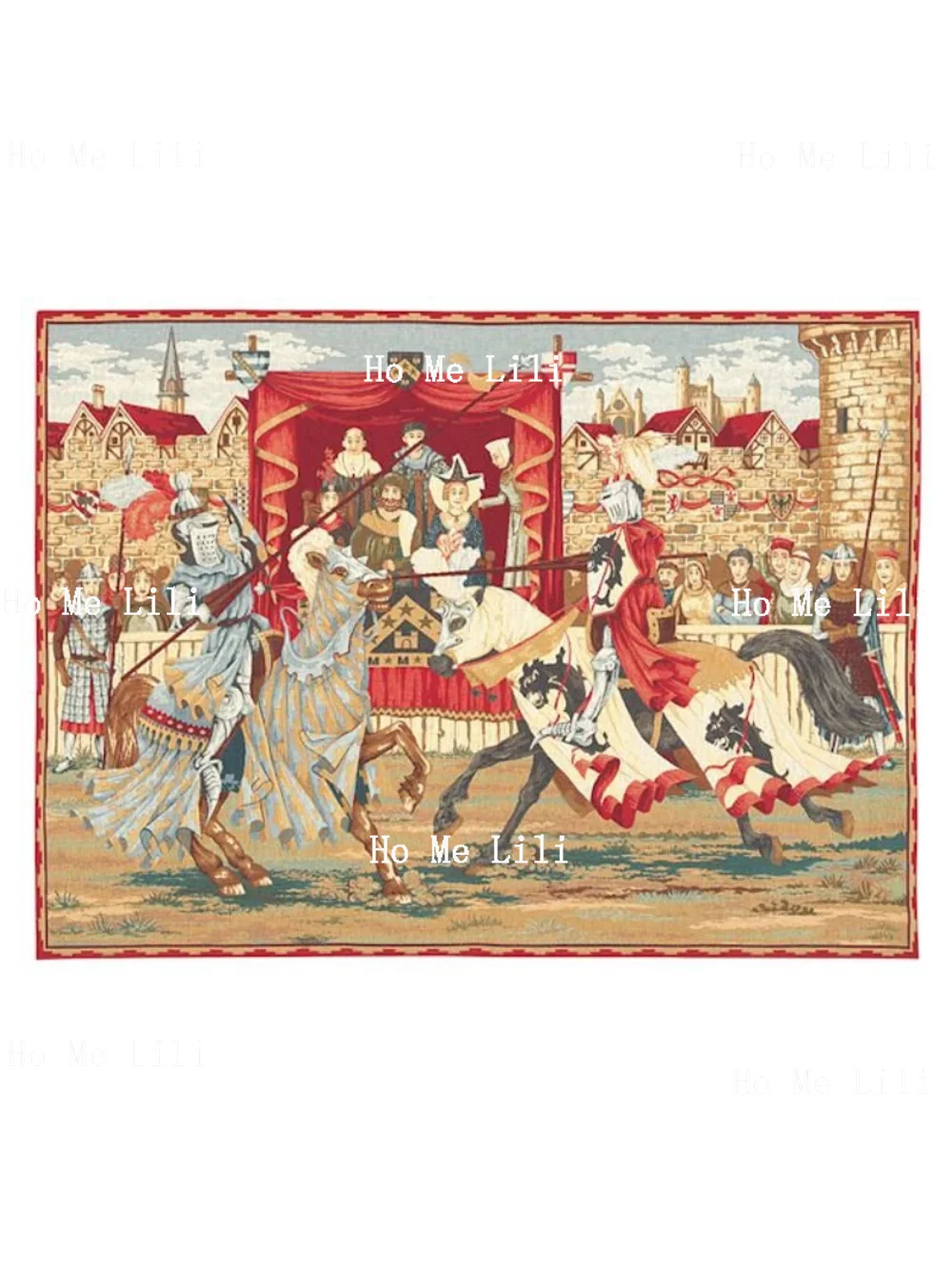 Настенный гобелен в бельгийском стиле подвесные средневековые Рыцари Jousting