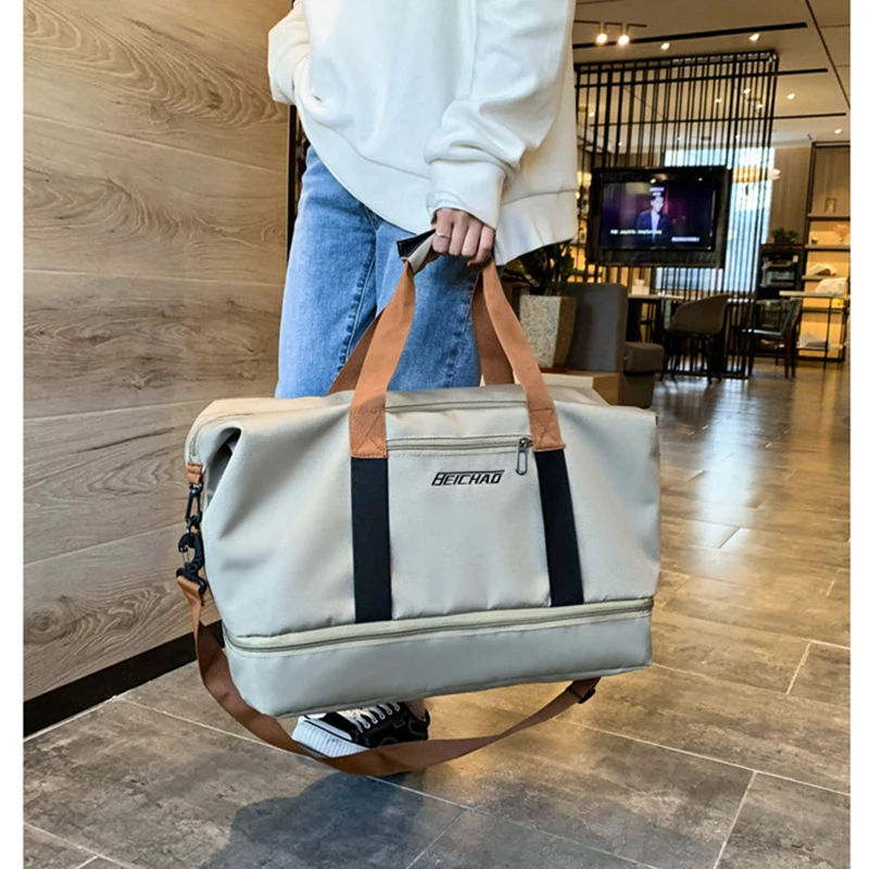 Valise Bag for Women Gym Fitness Yoga Travel Luggage Handbag Cross Duffle Sports Shoes Shoulder Weekend Swim Wet and Dry Bag