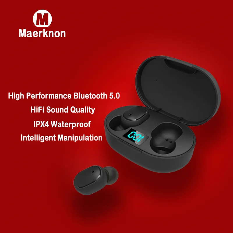 

E6S TWS Fone Wireless Earphones Bluetooth Headphones LED Display Waterproof Noise Cancelling Bluetooth5.0 With Mic Sport Earbuds