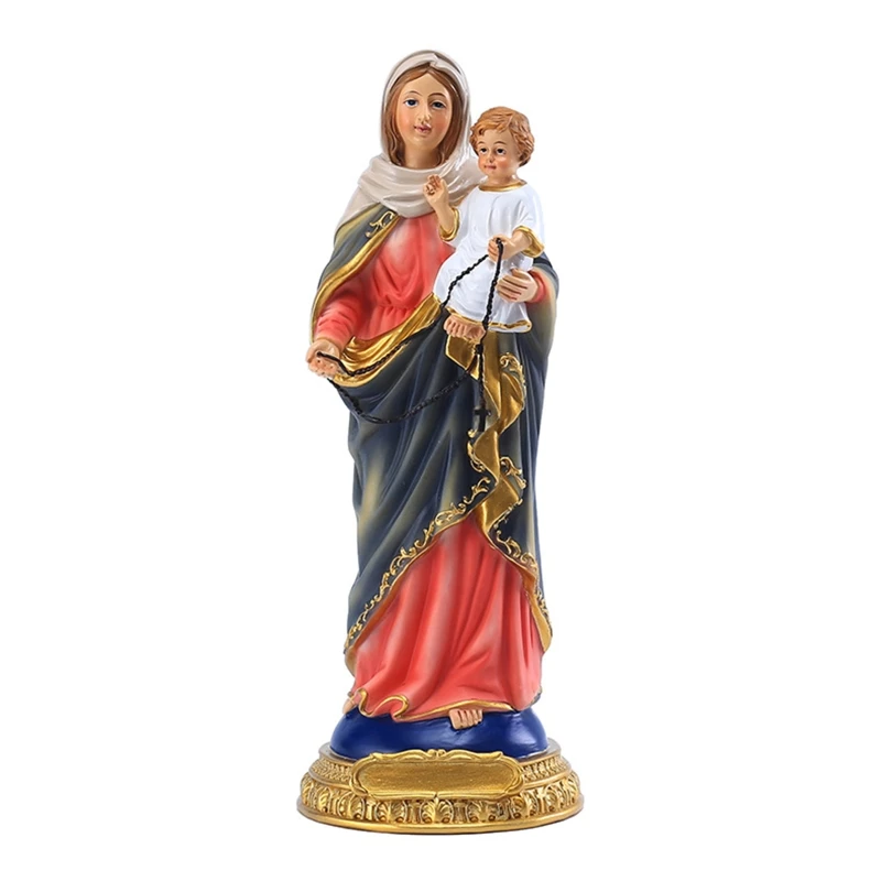 

Mary Hugging Child Baby Jesus Statue Resin Tabletop Figurine Ornaments Catholic Christian Religious Gift Home Decoration Crafts