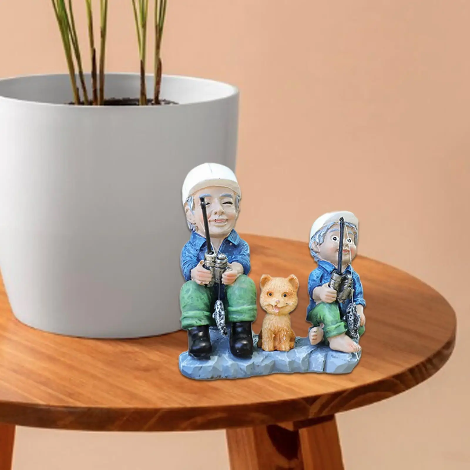 Фигурки рыбалки Микро Пейзаж Статуя в пруду бассейне