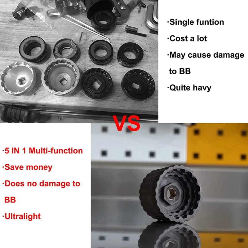 Инструмент для каретки велосипеда 5 в 1 12/16 невырез 39/41/44/46/49 мм Shimano BBR60 BB9100 SRAM Dub 16T