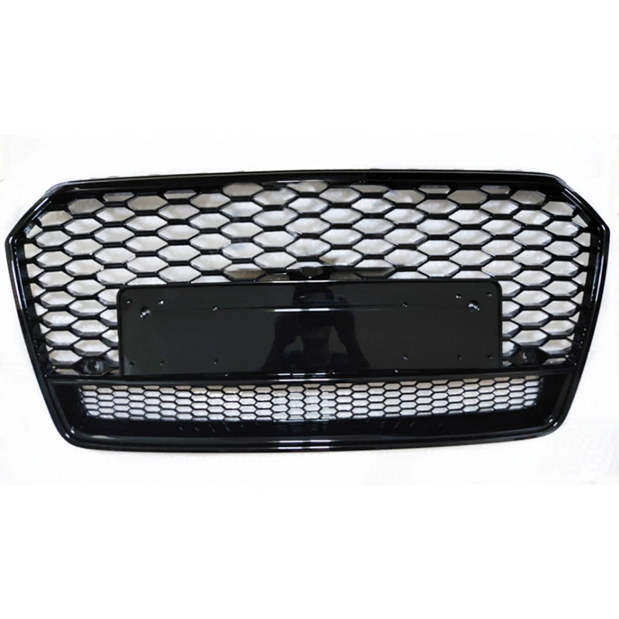 

For RS7 Style Front Sport Hex Mesh Honeycomb HoodGrill Gloss Black for Audi A7/S7 2016 2017 2018 2019 CarAccessories