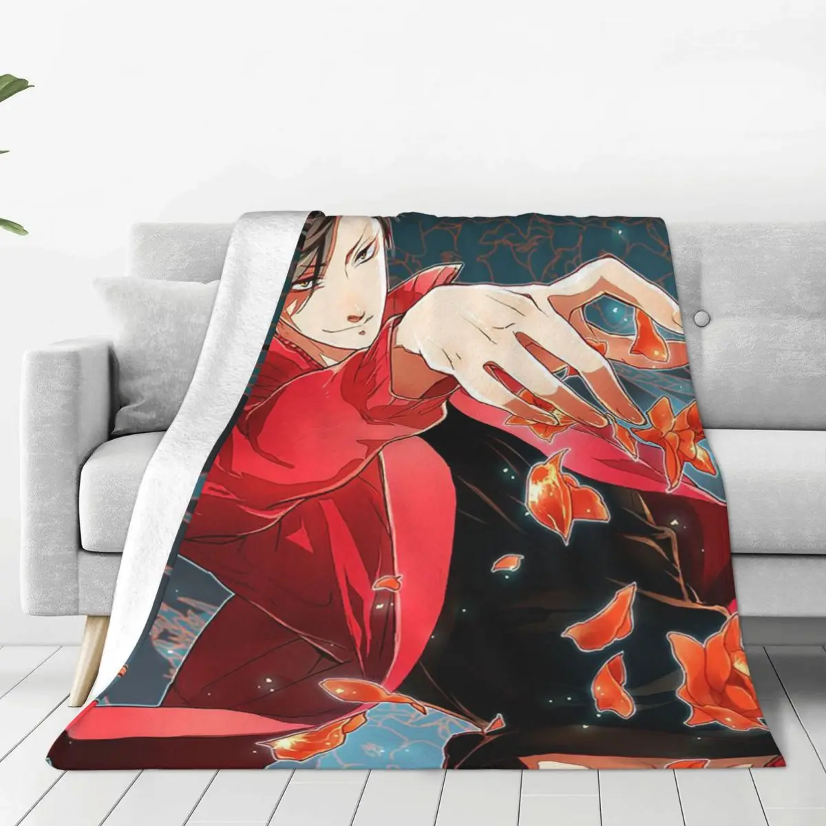 

Одеяло Kuroo Tetsurou Haikyuu, японское искусственное плюшевое покрывало для путешествий на самолете, мягкое теплое покрывало