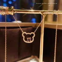 new m bear necklace ladies exquisite zircon pendant clavicle chain necklace jewelry for ladies gift