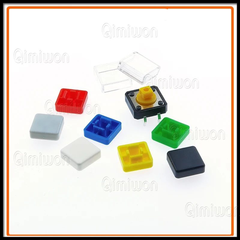 Тактильный кнопочный переключатель B3F 10 шт. + цветная шапка A14 прозрачная крышка