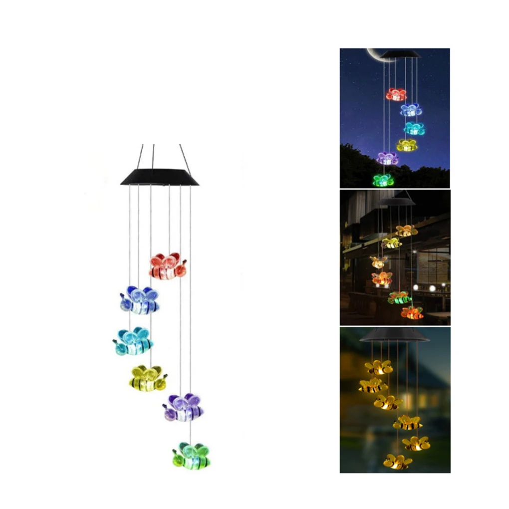 

Ветряные колокольчики, работающие от солнечной энергии, подвесные, искусственные, меняющие цвет ландшафты, простые, окрашенные ветряные колокольчики для балкона, красные