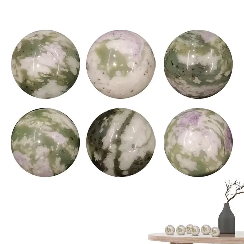 

Round Natural Crystal Beads Polished Crystal Sphere Bulk Multi Style Ball Stones Gemstones Pack Of 6 Crystal Beads DIY