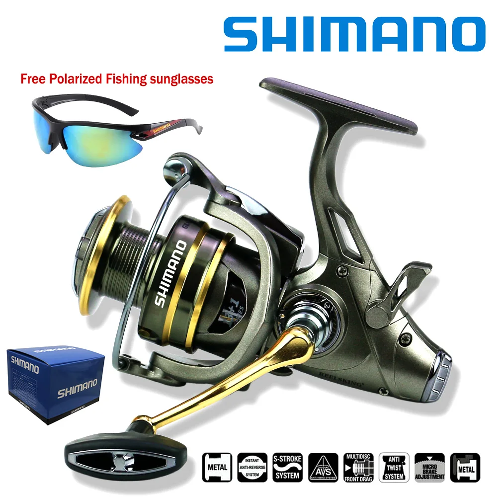 

Рыболовная катушка SHIMANO для ловли карпа, тяговое усилие 15 кг, передняя и задняя тормозная система, спиннинговая катушка для пресной воды