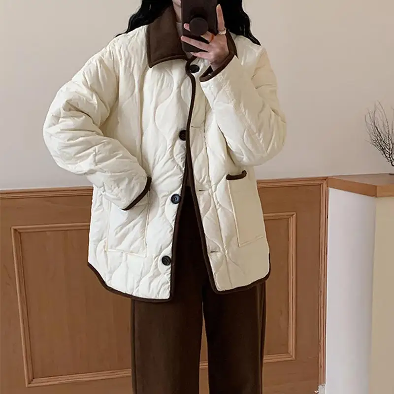 Dimanaf 2024 осенние женские парки пальто куртки короткая верхняя одежда новые